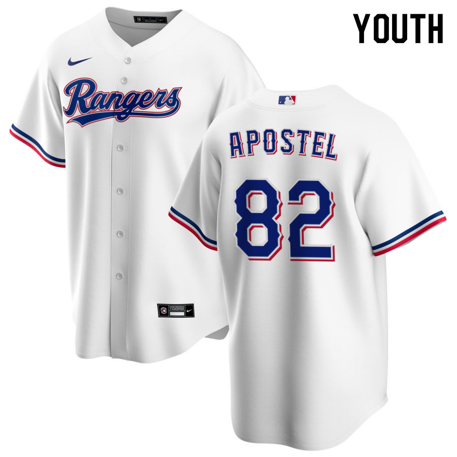 Nike Youth #82 Sherten Apostel Texas Rangers Baseball Jerseys Sale-White